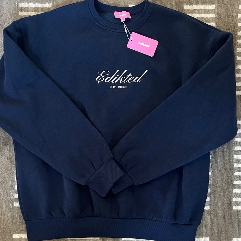 Edikted Navy Blue Women's Sweatshirt
